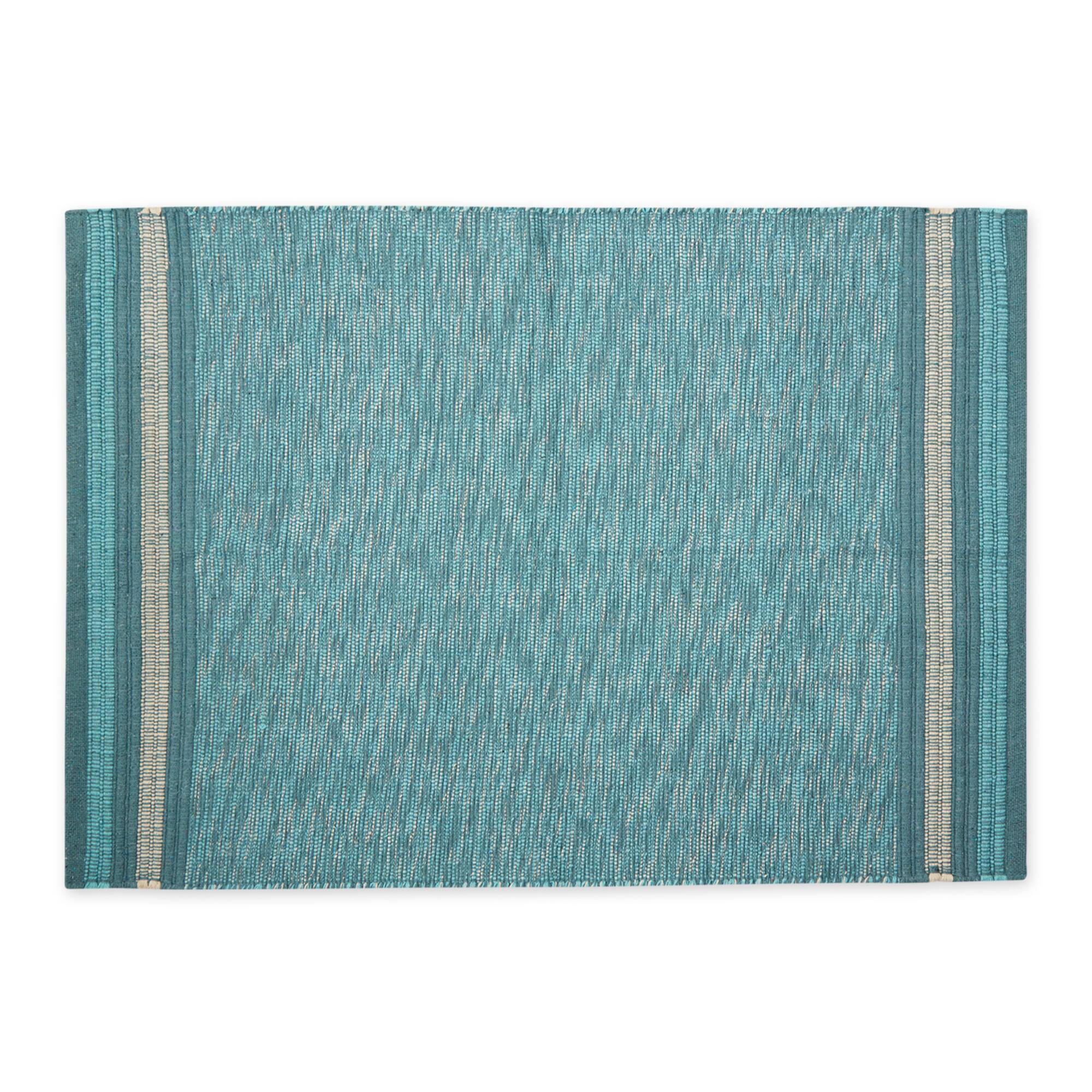 DII® Modern Stripe Variegated Handwoven Recycled Yarn Rug